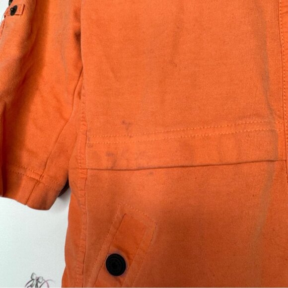 Marccain sports sweater 3/4 sleeve orange tie dye buttons floral hood mesh y2k - Picture 13 of 16